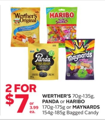 WERTHER'S 70g-135g, PANDA or HARIBO 170g-175g o…