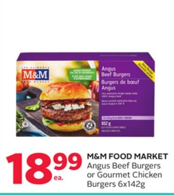 M&M FOOD MARKET Angus Beef Burgers or Gourmet C…
