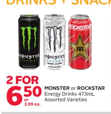 MONSTER or ROCKSTAR Energy Drinks