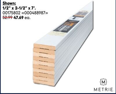 METRIE builder pack mouldings 1/2" x 2-1/2" x 7…