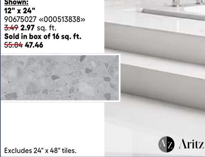 ARITZ 12" x 24" floor tiles