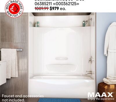 MAAX "Essence" bathtubs and showers , 60" x 30"
