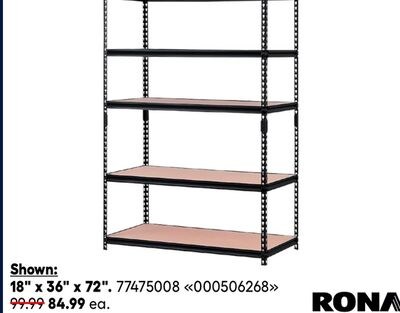 RONA steel shelving units