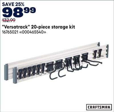 "Versatrack" 20-piece storage kit