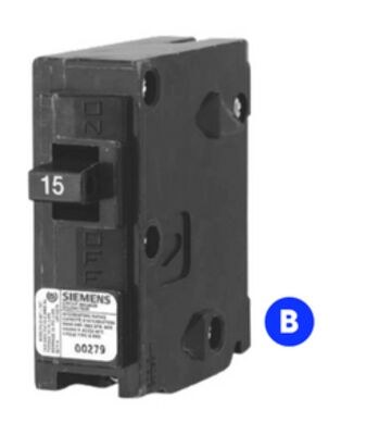 Breaker, 15-A, 1-pole