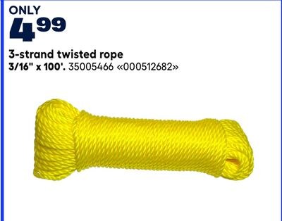 3-strand twisted rope 3/16" x 100'