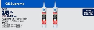 GE "Supreme Silicone" sealant 298-ml.