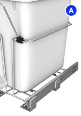 Waste container with sliding tray, 19-L