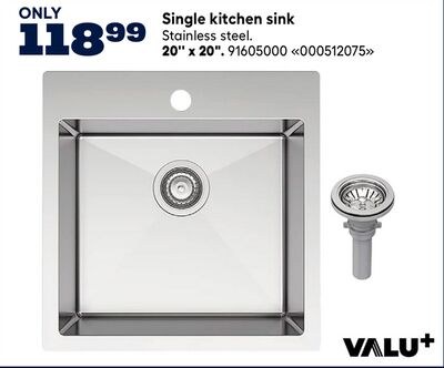 VALU+ Single kitchen sink