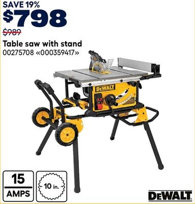 DeWALT Table saw with stand