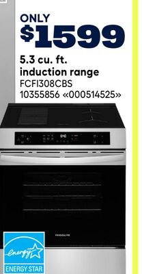 FRIGIDAIRE 5.3 cu. ft. induction range
