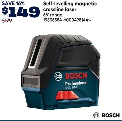 Bosch Self-levelling magnetic crossline laser