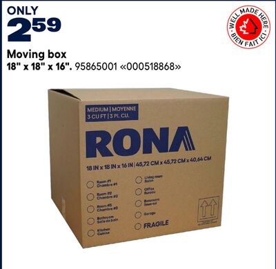 RONA Moving box 18" x 18" x 16"
