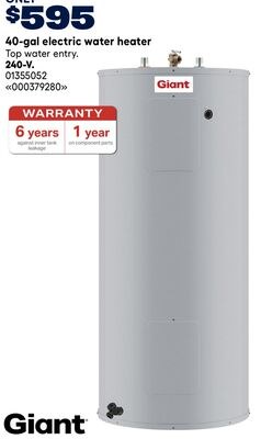40-gal electric water heater