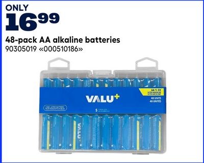 VALU+ 48-pack AA alkaline batteries