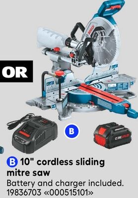 10" cordless sliding mitre saw