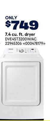 SAMSUNG 7.4 cu. ft. dryer