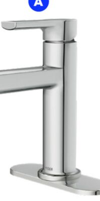 Chrome finish MOEN "Rinza" bathroom faucets and…