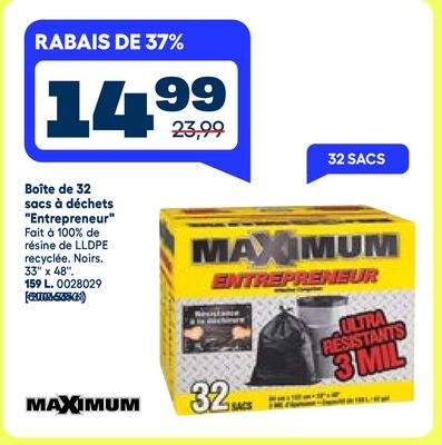 Boîte de 32 sacs à déchets "Entrepreneur"