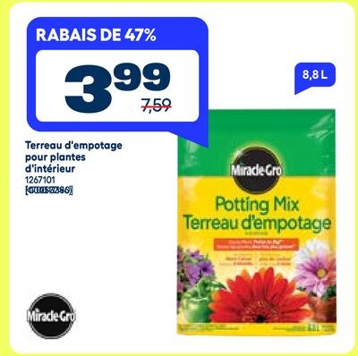 Terreau d'empotage pour plantes d'intérieur Mir…