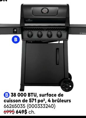 38 000 BTU, surface de cuisson de 571 po², 4 br…
