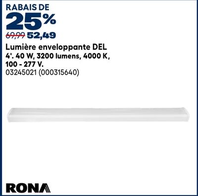 Lumière enveloppante DEL RONA