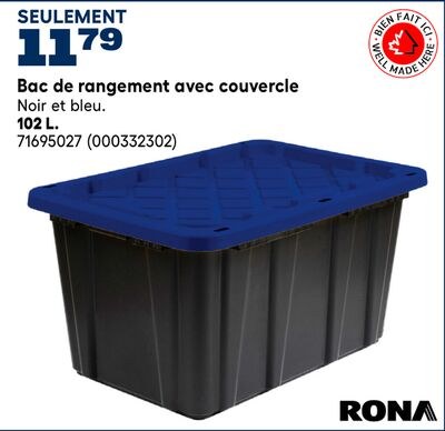 Bac de rangement avec couvercle