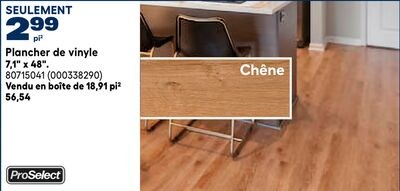 Plancher de vinyle, 7,1" x 48".