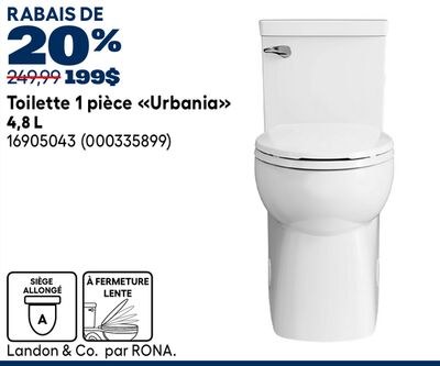 Toilette 1 pièce «Urbania» 4,8 L