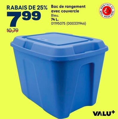 Bac de rangement avec couvercle VALU+