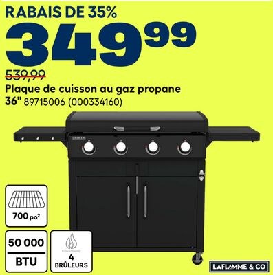 Plaque de cuisson au gaz propane 36" LAFLAMME &…