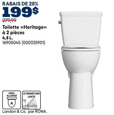 Toilette «Heritage» à 2 pièces LANDON & CO. 4,8…