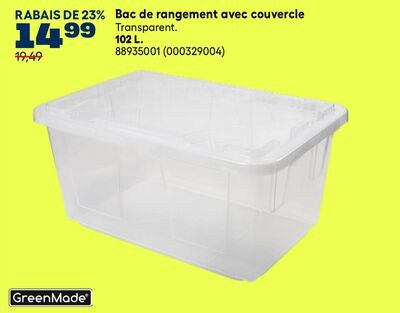 Bac de rangement avec couvercle