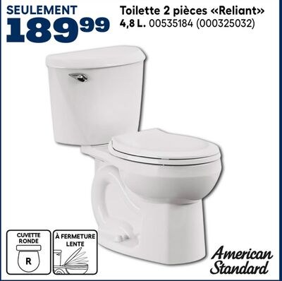 Toilette 2 pièces Reliant American Standard