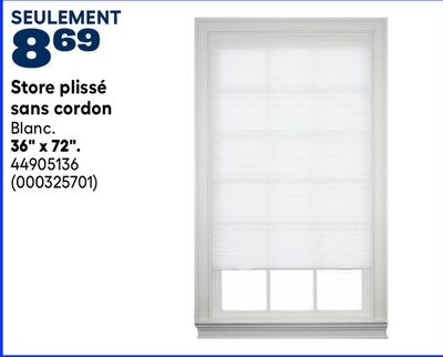 Store plissé sans cordon