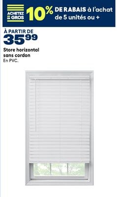 Store horizontal sans cordon