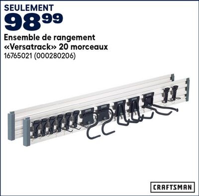 Ensemble de rangement Versatrack 20 morceaux Cr…