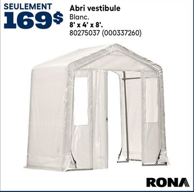 Abri vestibule 8' x 4' x 8'