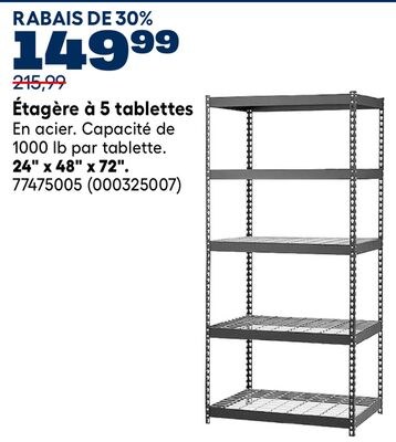 Étagère à 5 tablettes