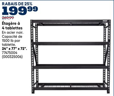 Étagère à 4 tablettes