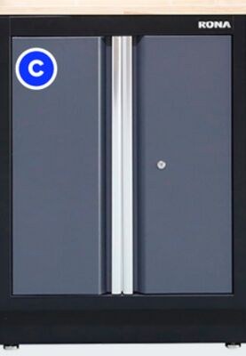 Armoire de garage inférieure à 2 portes 26,79" …