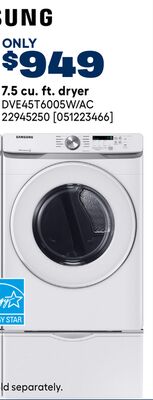SAMSUNG 7.5 cu. ft. dryer
