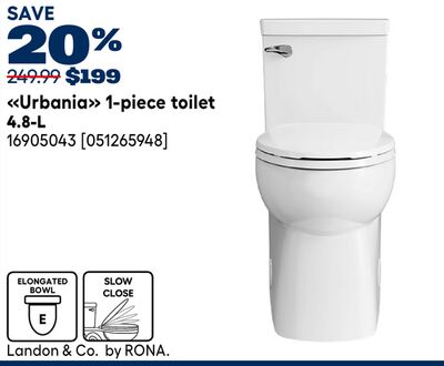 LANDON & CO. BY RONA «Urbania» 1-piece toilet 4…