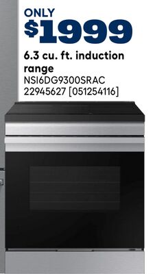 Samsung 6.3 cu. ft. induction range