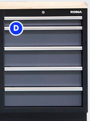 5-drawer base garage cabinet