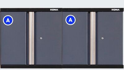 Armoire de garage murale à 2 portes