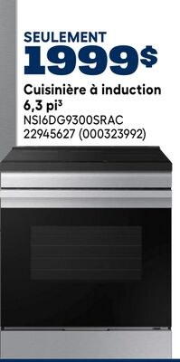 Cuisinière à induction 6,3 pi³