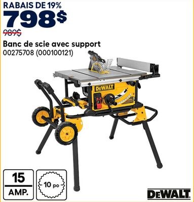 Banc de scie avec support DEWALT