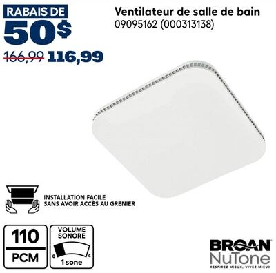 Ventilateur de salle de bain BROAN NUTONE