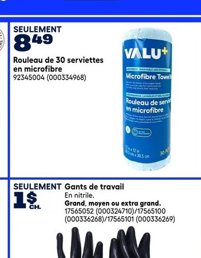Rouleau de 30 serviettes en microfibre Valu+